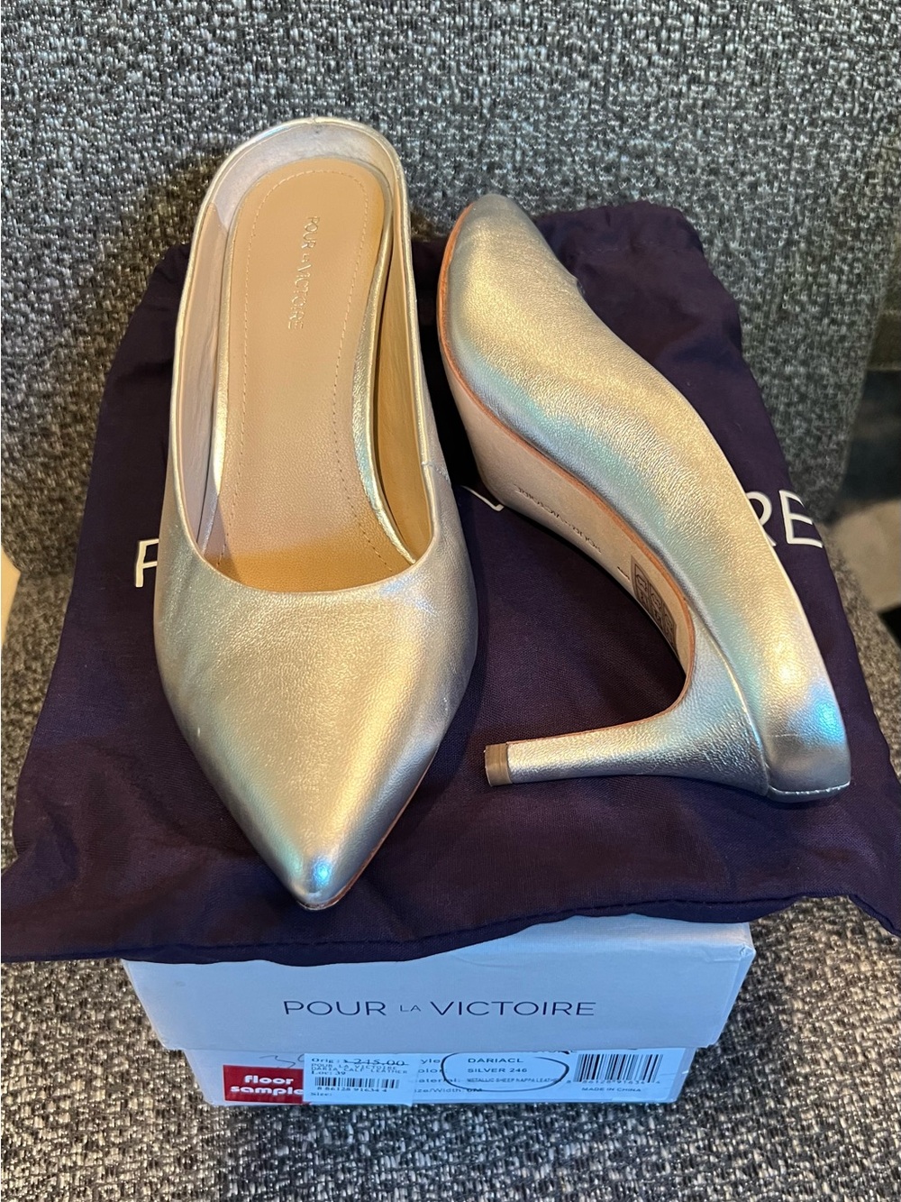Pour La Victoire Iridescent Gold Pointed-Toe Heels